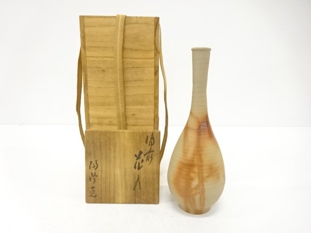 備前焼　木村陶峰造　緋襷　花入